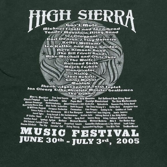 VTG High Sierra Shirt XL Green 15th Annual Music Festival 2005 Y2K Gildan - Picture 6 of 8